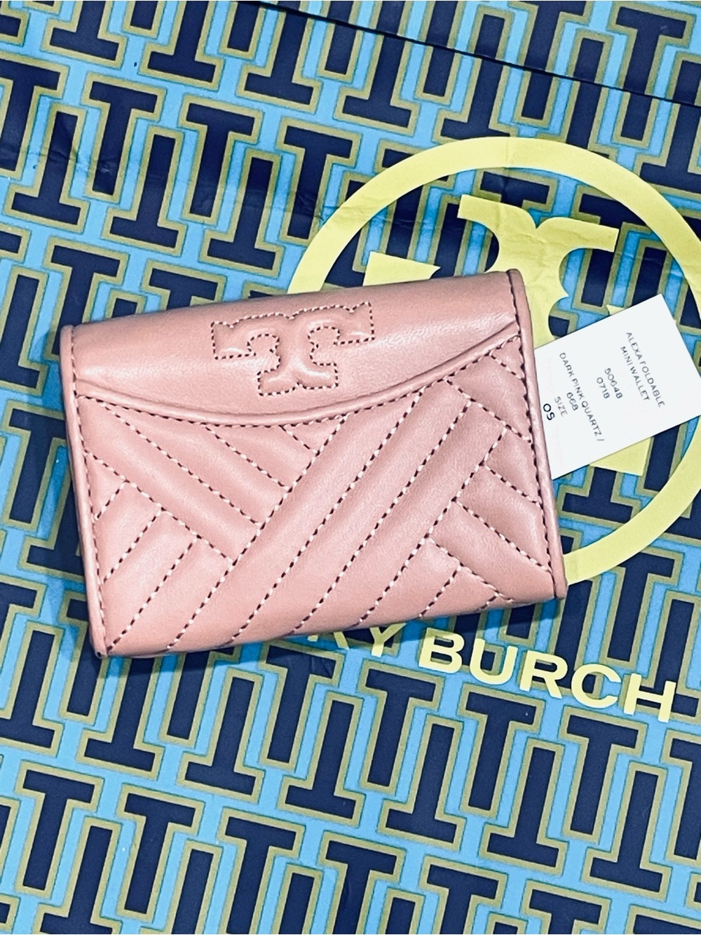 NWT~TORY BURCH~Alexa Leather Foldable Mini Wallet